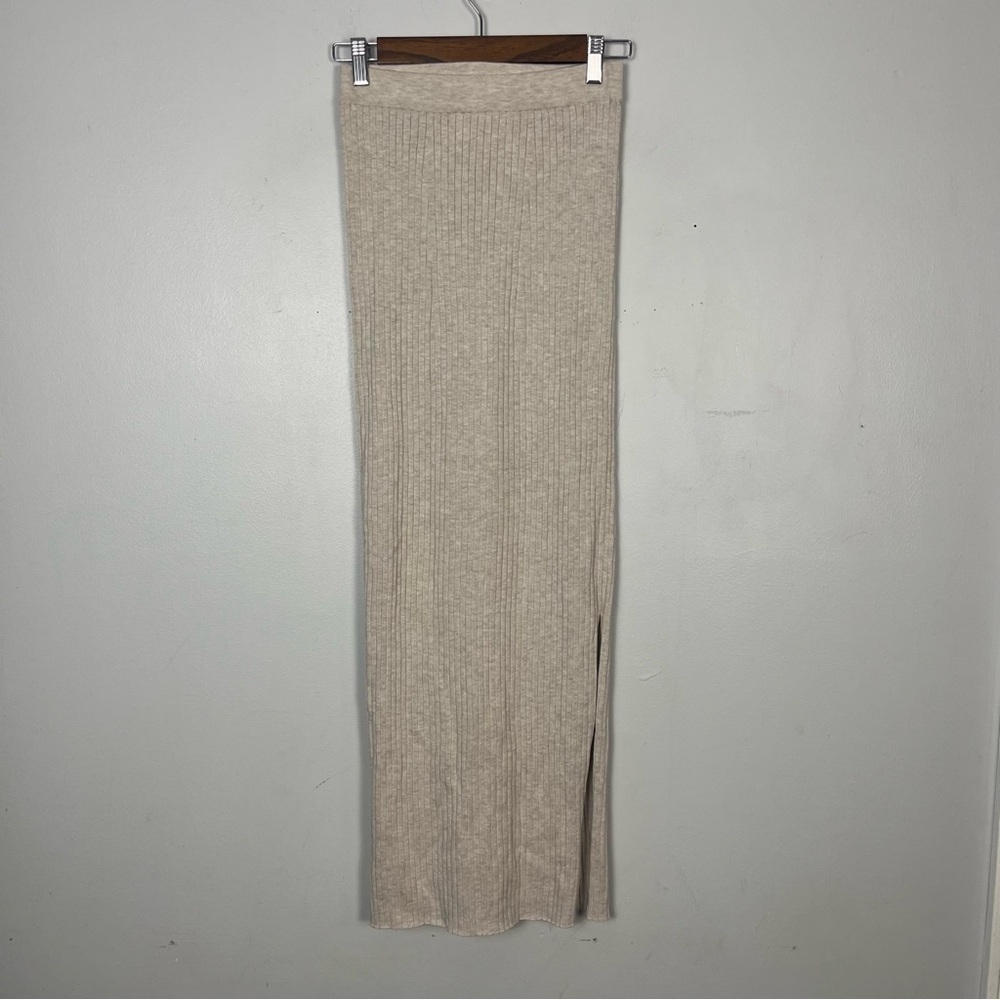 Peruvian Connection Midi Skirt Pima Cotton in tan size XS